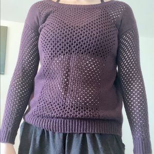 Purple and navy knit sweater